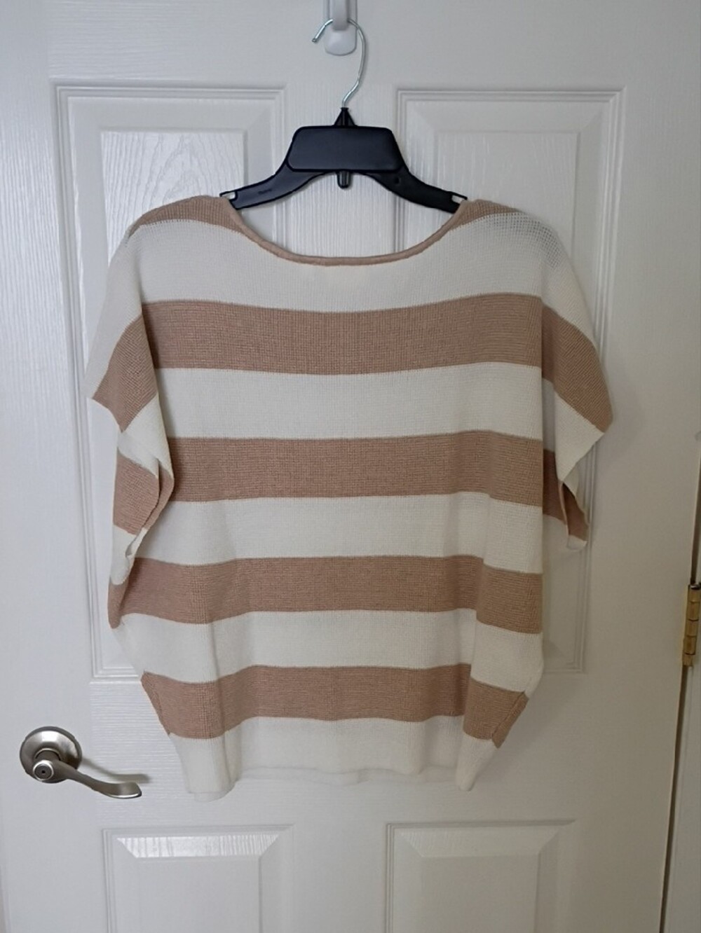 Cyrus Striped Knit Top - Cream & Tan, M - Picture 4 of 6